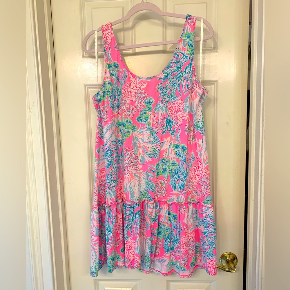 Lilly Pulitzer Skyelar tank style sundress or beach cover up. Short and soft.